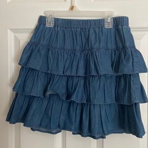 Blue denim skirt